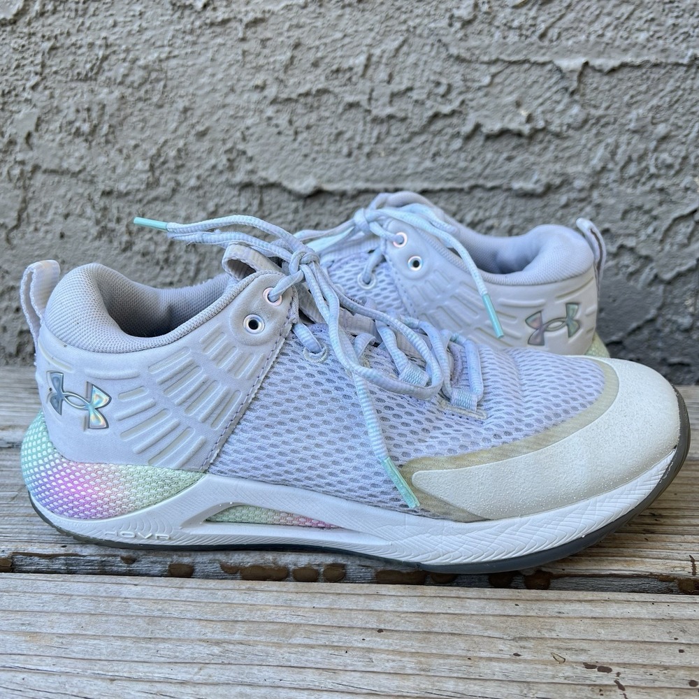 Under Armour Shoes Women Size 9 Block City Elite White/Breeze/Metallic Silver